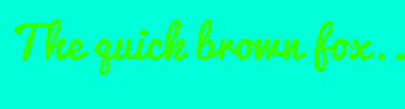 Image with Font Color 33FF00 and Background Color 00FFD9